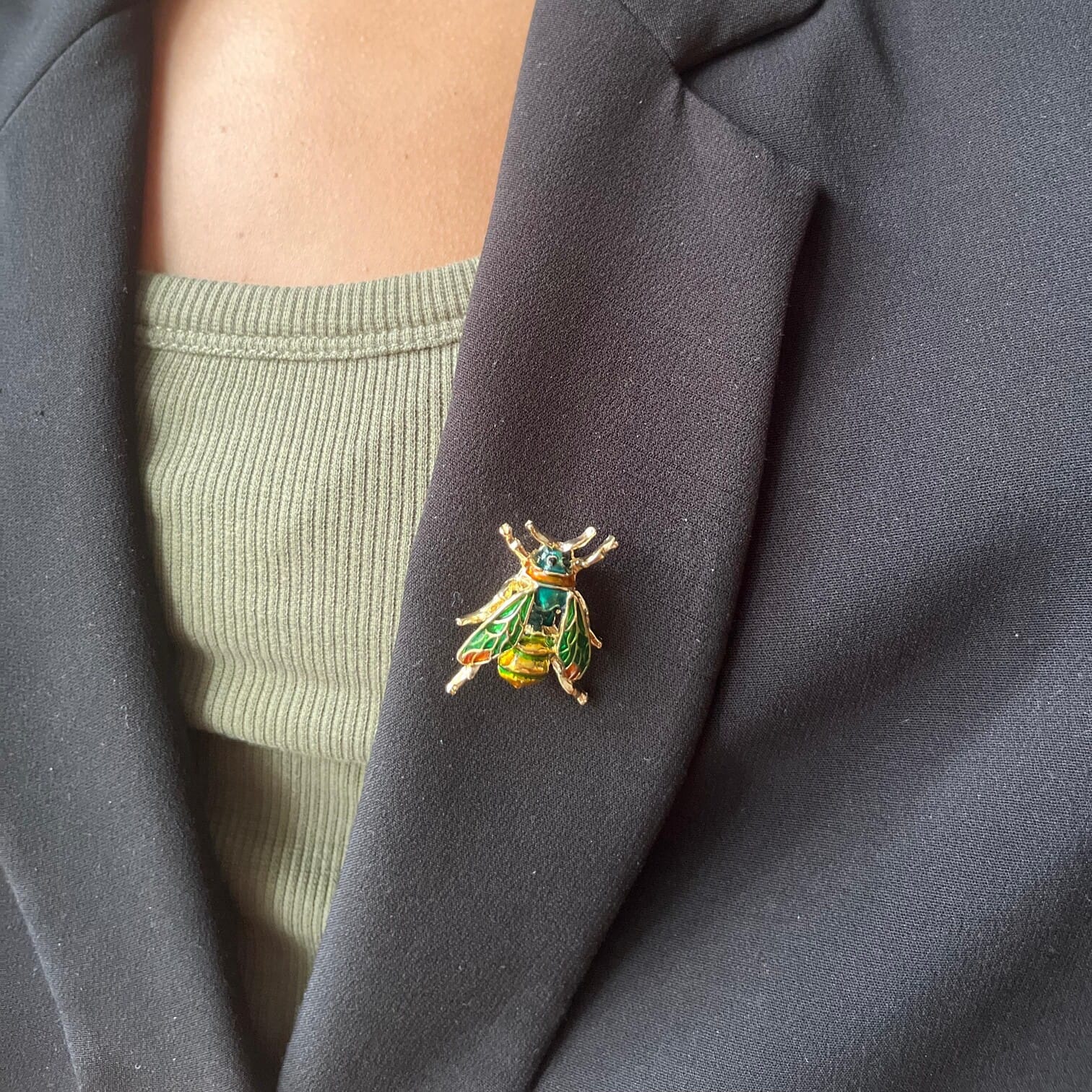 Prendedor Bee Verde