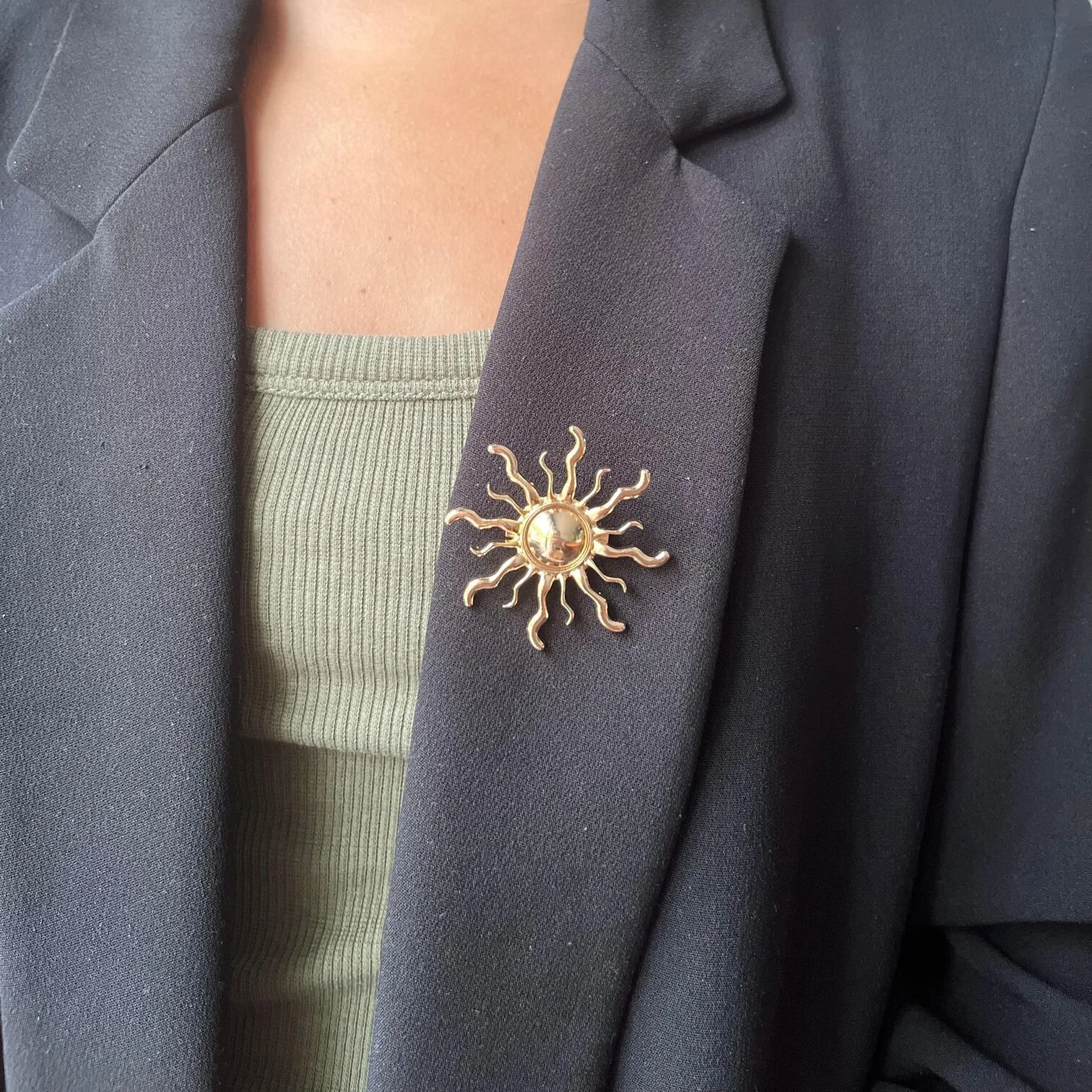 Prendedor Sol Dorado